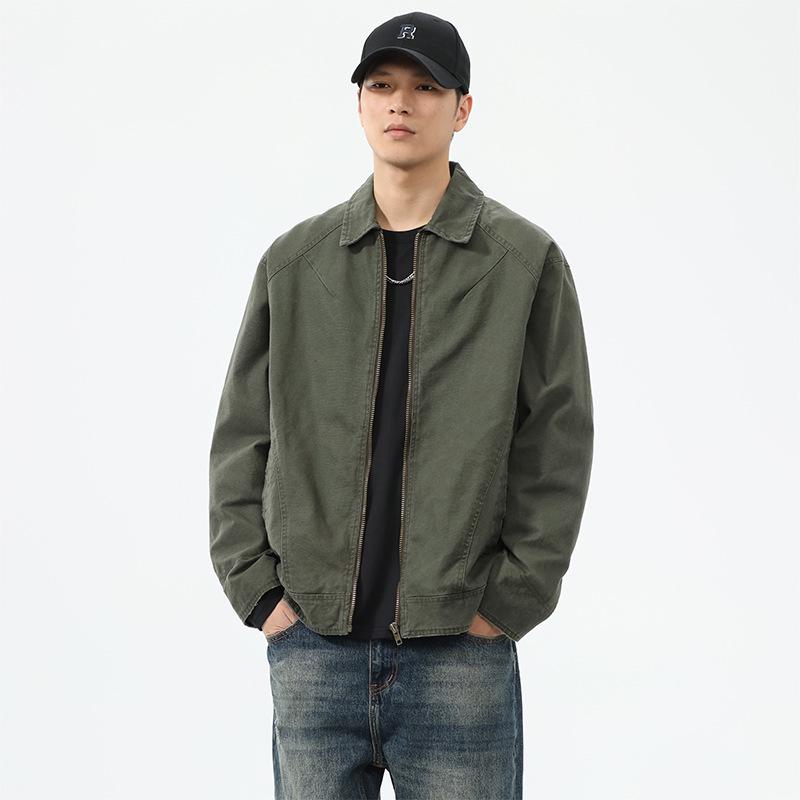 

2024 Autumn Washed Lapel Vintage Mountain-Style Outdoor Jacket 3XL