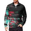 Men's Loose Casual 1/4 Zip Sweatshirt Fashion Printed Long Sleeve Top With Pockets