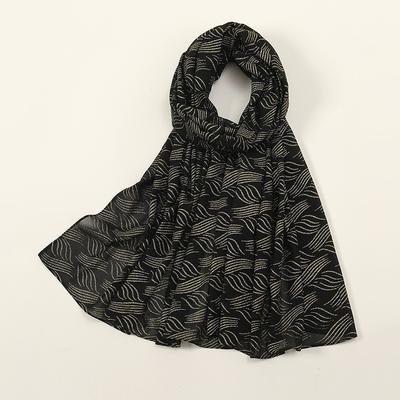 - Spring And Autumn New Black Bronzing Pattern Scarf Fashionable Versatile Women'S Ethnic Headscarf Chiffon Yarn
