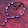 Charoite Gemstone Necklace Electroformed Copper Jewelry Adjustable Chain Necklace
