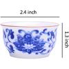 Chinese Handmade Kungfu Tea Cup 60 ml,Bone China Blue and White Tea Cups Set of 3,Ceramic Tea Mugs Without Handles,Best Gift