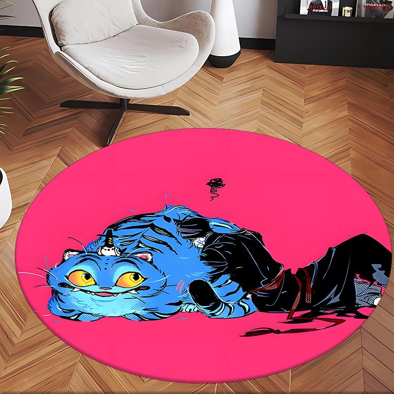 Kpop Demon Hunters (14) Round Office Rug Decorative Floor Rug for Office Bedroom Living Room and Home Space