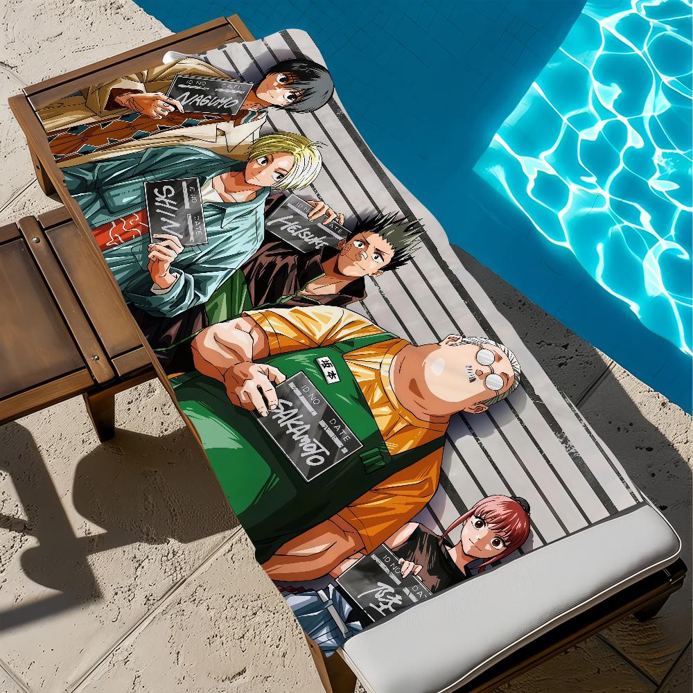 S-sakamoto anime Towel Large Quick-Drying D-daysMicrofiber soft Beach Towel for Travel Fitness Sauna Bathing Camping