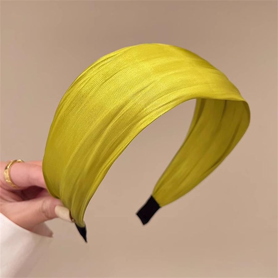New Korean Retro Exquisite Wide-edged Headband for Women's Satin High-end Temperament Headband Versatile Face Washing Headband