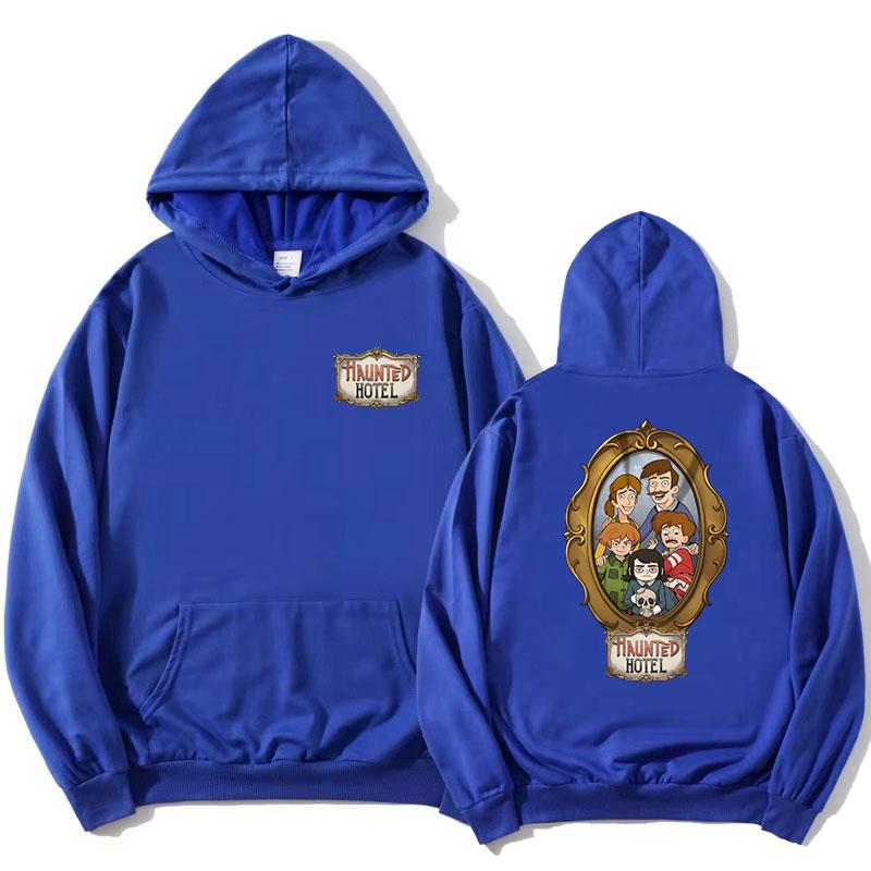 Spøgelse & Hotel Familieportræt Hættetrøjer Langærmet Afslappet Hættetrøje Grafisk Print Merch Unisex Streetwear Mode Hættetrøje