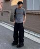 MAISON MINED Stripe Layered Half T Charcoal