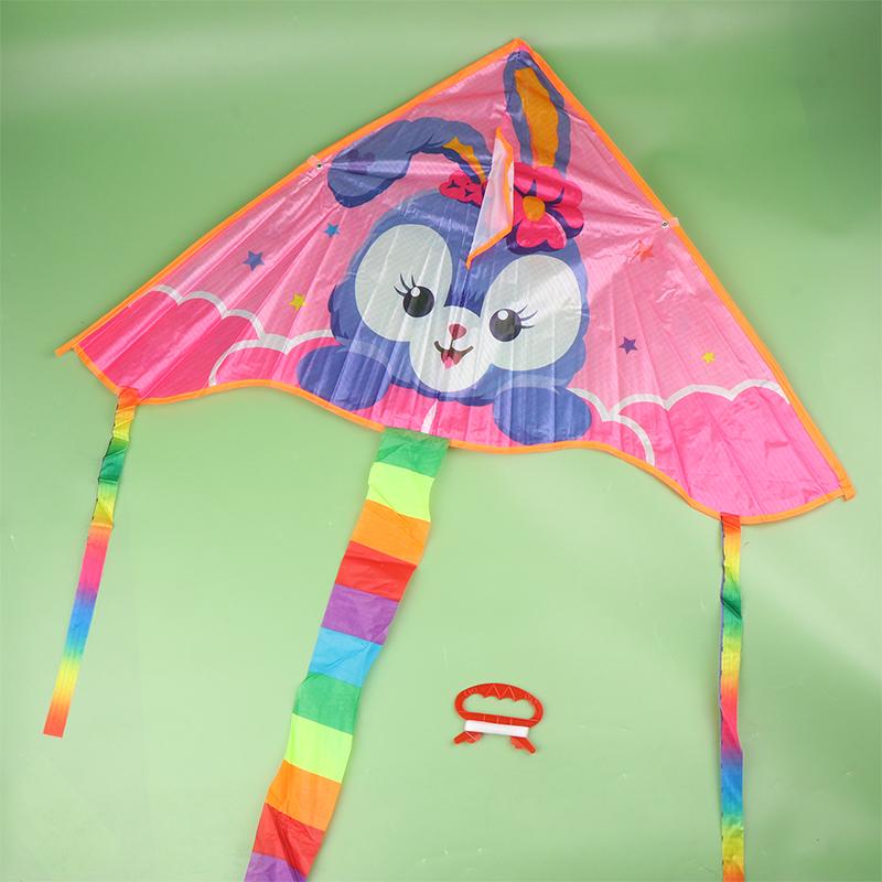 Cute Cartoon Colorful Triangle Kite Flying Toys Kite For Children Kids With 30M Kite String Outdoor Fun Sports Kites Toys