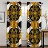 3D Luxurious Style Baroque Ebony Golden Trendy 2 Panels Shading Windowpane Drape Ideal for Livingroom Space Bedchamber Decoration Grommet