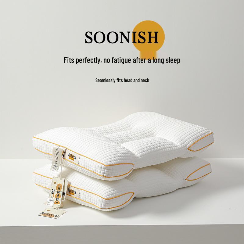 Five-Star Hotel Cervical Spine Support Pillow - Neck Protector for Sleep, Soy Low Profile Pair 48*74cm/single
