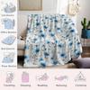 Sky Blue Floral Trail Flannel Blanket Warm Soft Halloween Christmas Couch Warm Cozy Decorative Decor Gift for All Season
