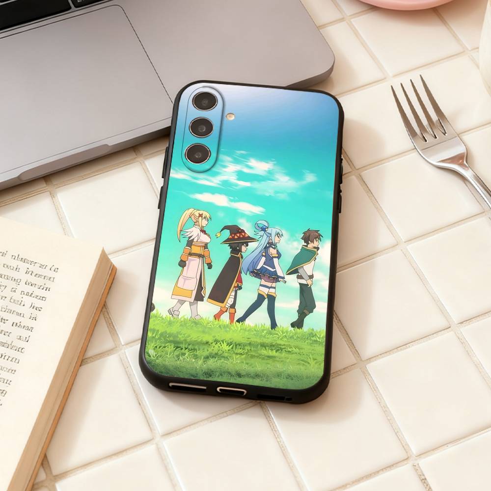 

K-Kono Subarashii S-Sekai ni Shukufuku wo Чехол для телефона Samsung Galaxy A73,A72,A71,A70,A53,A52,A51,Другие Мягкий Черный Корпус Samsung a53 5g