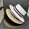 French European style little bee straw hat top hat casual versatile beach men and women summer sun hat shade
