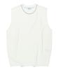 Aott Unisex Top Stitch Crew Neck Knit Vest Ivory