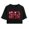 Fashion Women's Sexy Hazbin Hotel Graphic Print Short Sleeve Crop Top Funny Tee Shirts Hipster O-neck Cool Tops