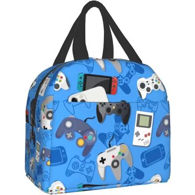 Gamer Tragbare Lunch-Tasche Wiederverwendbare Gaming Thermische Lunchbox für Männer Frauen Kinder für Schule Camping Wandern Picknick Strand Reisen
