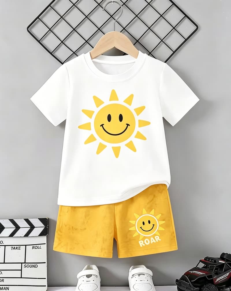 Children's 2-piece suit short-sleeved T-shirt + shorts and shorts summer suit