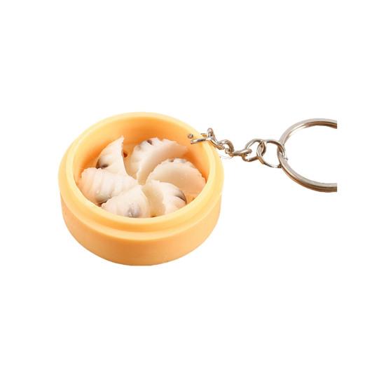 Keychain Pendant Food Steamer Design Lifelike Hanging Ornament Keys Backpack Car Decoration Daily Use Accessory