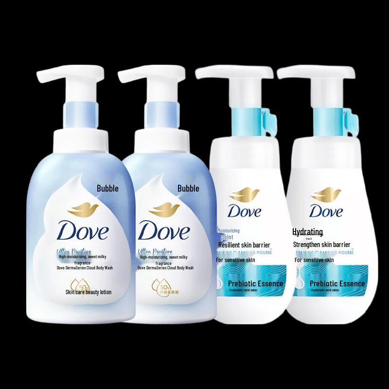 Dove Creamy Shower Foam & Facial Cleanser Set