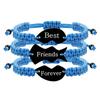 3-Piece Multicolor Puzzle Heart Best Friends Bangle Set, Titanium Steel Engraved