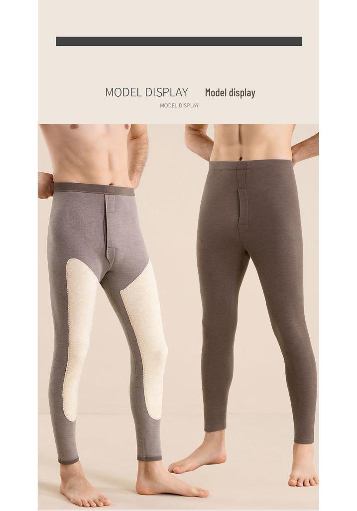 Men's and Women's High Waist Winter Velvet Lined Pants: Thickened Knee Pads, Warm Cotton Wool Base Layer, Autumn Thread, Silk Touch.