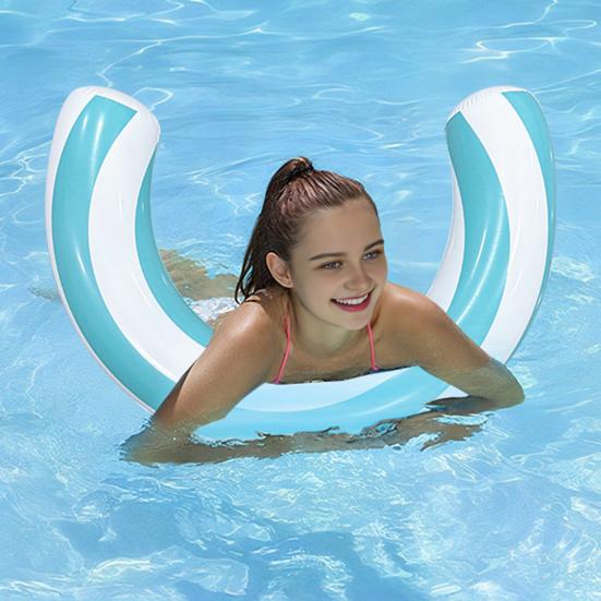 U-shaped Inflatable Pool Float Thickened PVC Semicircle Float Tube Foldable Floating