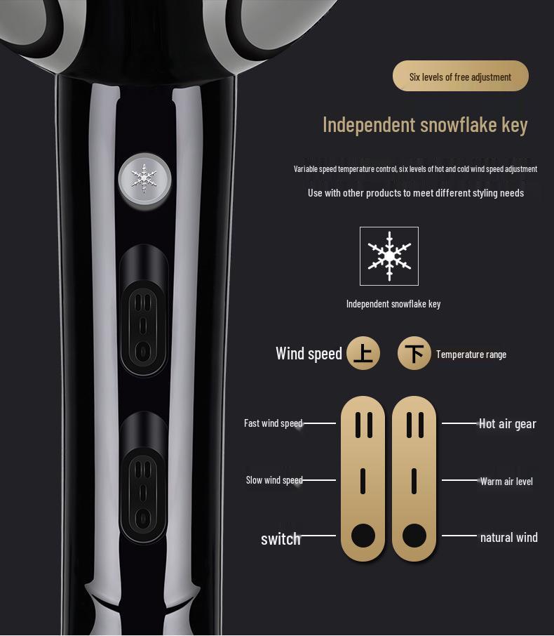 Kangfu 8894 Professional 2400W Hair Dryer with Nozzle for Salons and Barber Shops