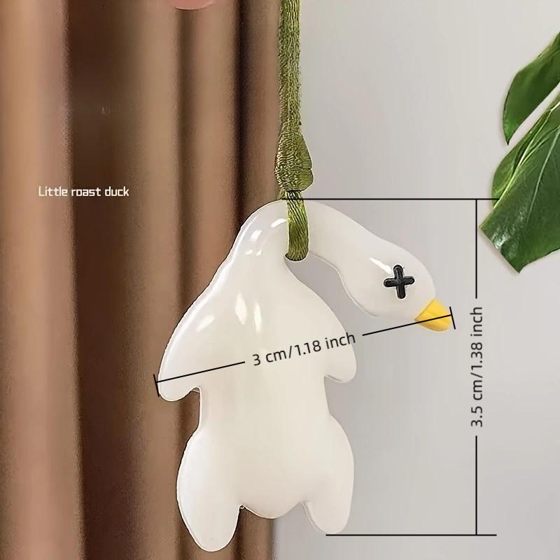 

Color-Changing Duck 3D Roasted Chicken Car Keychain UV Sensor, Relaxing Decorative, Creative Birthday Present, Rope Self-Binding 3pcs белый