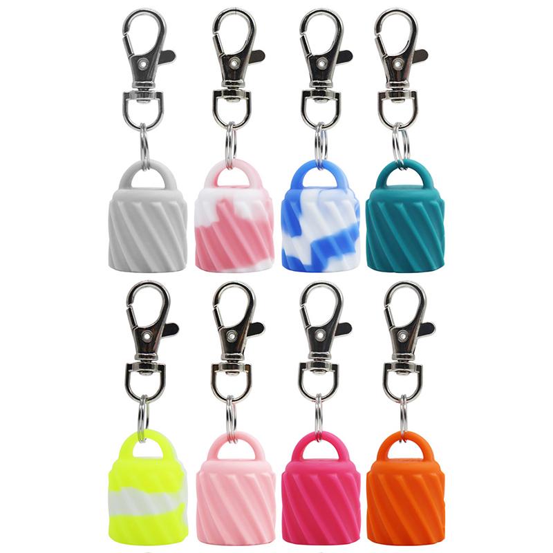 High Quality Practical Silicone Keychain Cap Portable Durable Holder Keychain Compatible For Lip Balm Lipstick Storage Cap