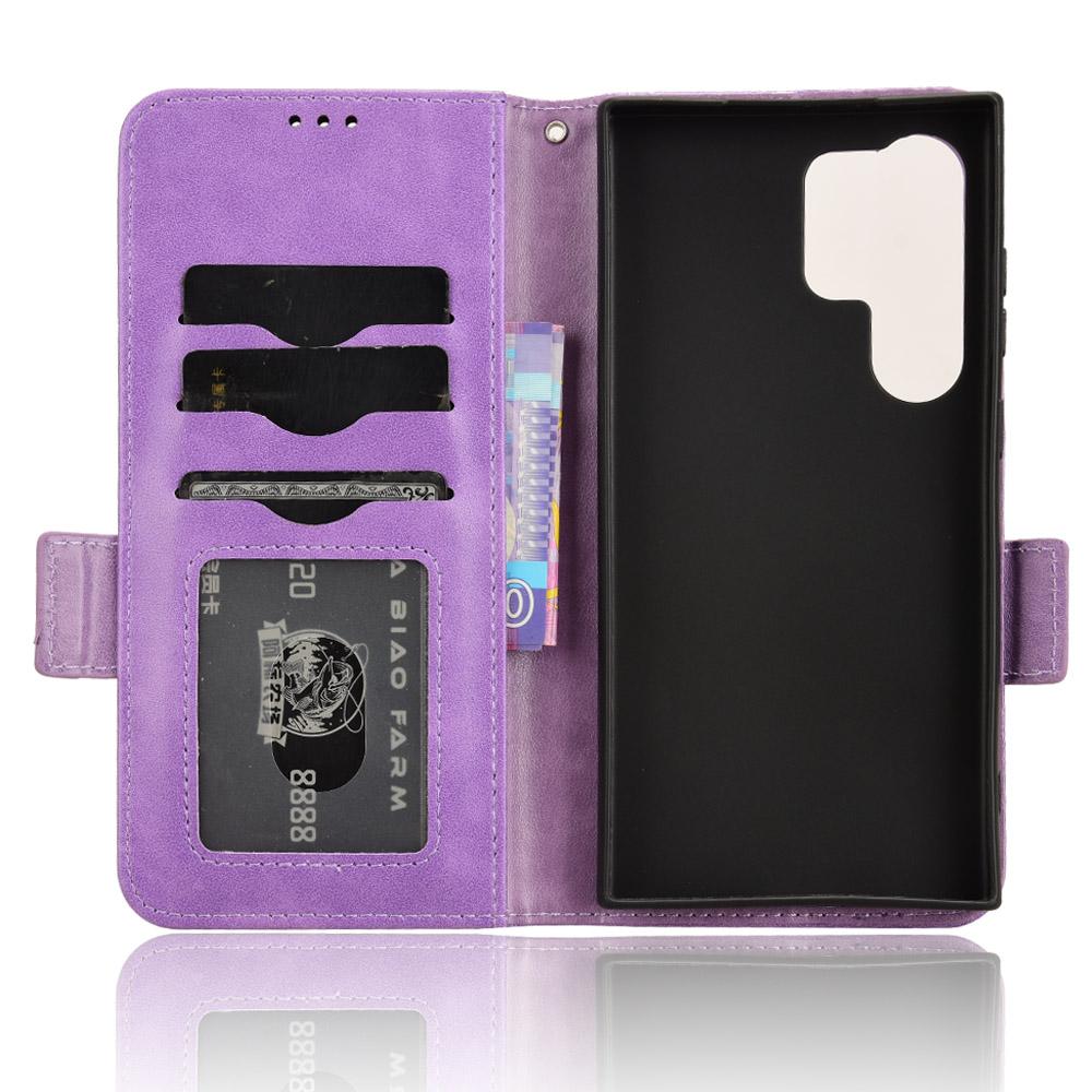 For Samsung Galaxy S24 Ultra Case Imprinted Triangle Leather Wallet Shockproof Cover with Stand