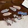 Diamond dripping oil flower butterfly pearl fringed clip hairpin exquisite hairpin headgear design sense niche
