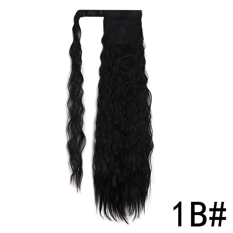 MISS WIG Women Long Corn Wave Ponytail Wig Curly Hair Extensions Synthetic Fiber Hairpiece Wrap Around Clip In Hair Daily Use