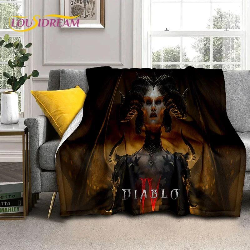 Diablo 3D-Retro-Spiel, Gamer, weiche Flanelldecke für Betten, Schlafzimmer, Sofa, Picknick, Überwurfdecke zum Abdecken, Outdoor-Freizeit, Nickerchen, Geschenk