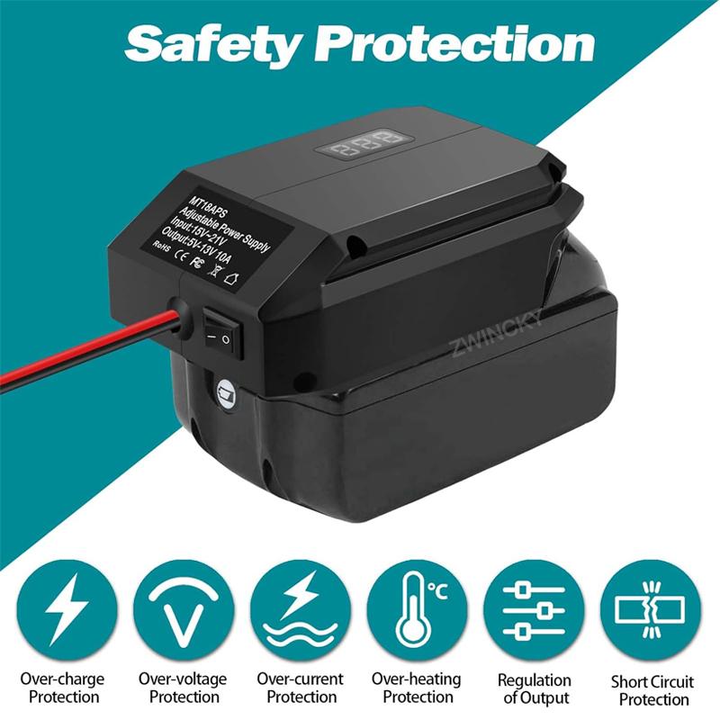18V To 5-13V Step Down Converter For Makita/Dewal/Milwauke/Bosch/Einhel 18V Battery Cigarette Lighter Adapte Voltage Regulator