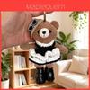 Portachiavi Orso Gambe Lunghe Stile Cartone Animato Peluche Con Vestitino Per Bambine