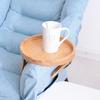 Sofa Tray Natural Bamboo Sofa Armrest Clip-On Tray Portable Table Phone Holder Snack Tray for Remote Control/Coffee/Snacks