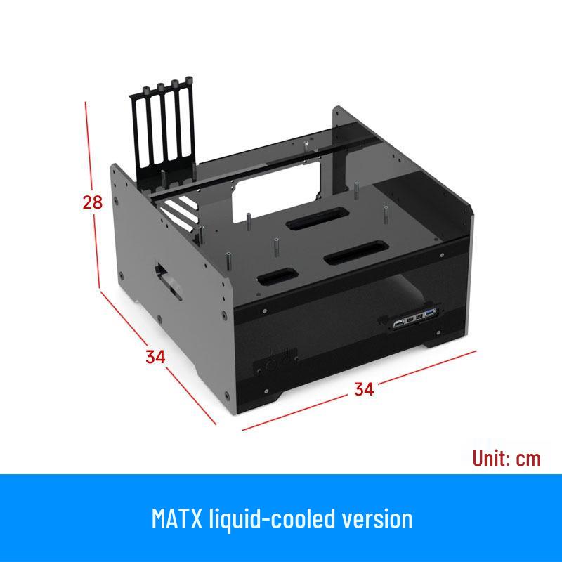 Double-Layer Acrylic Water-Cooled Computer Case with Semi-Transparent Design