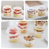 50PCS With Lid Disposable Pudding Cups Transparent Bowl Dessert Cups Salad Cups  Fruit Beverage