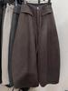Women's Stylish Red Corduroy Wide-Leg Floor-Length Pants
