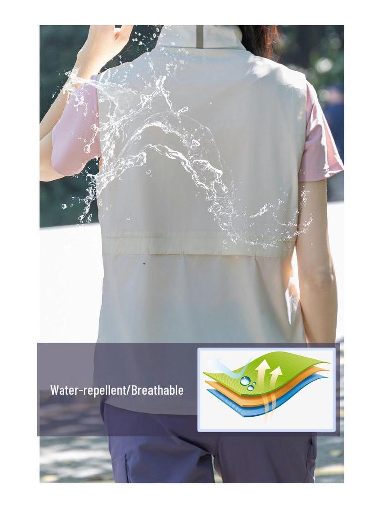 Women's & Men's Quick-Drying Outdoor Vest: Hiking, Fishing, Camping, Volunteer Work, Stand-Up Collar