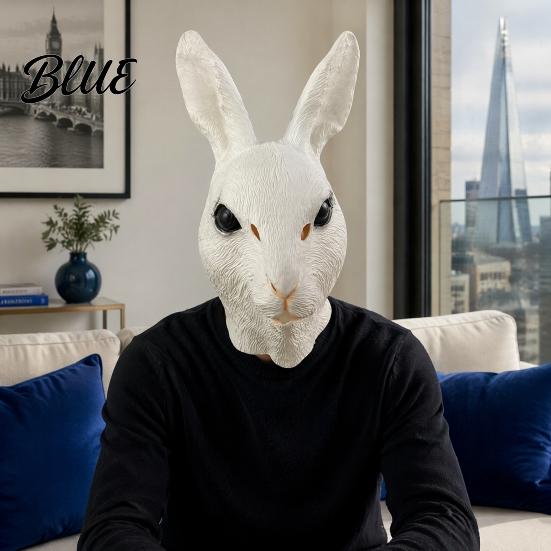 Realistická maska pro větrané večírky Hlava králíka pro dospělé Fotografie Králík Latexová kapuce Halloweenský kostým zvířete Karneval Cosplay Párty rekvizita