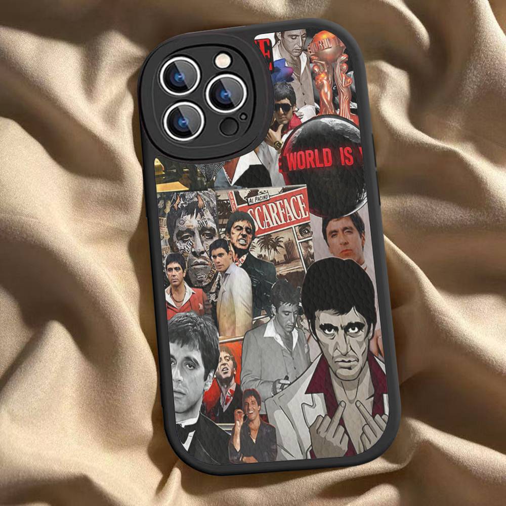 

Vintage Classic S-scarface PU Leather Phone Case For IPhone 16 15 14 13 12 11 Pro Max Plus Back Fundas iPhone 14 plus