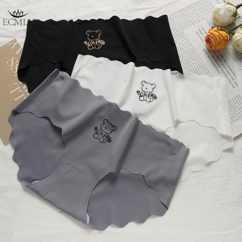 Women's Seamless No Show Invisible Ice Silk Stretch Underwears Pack Bikini Underwear Panty