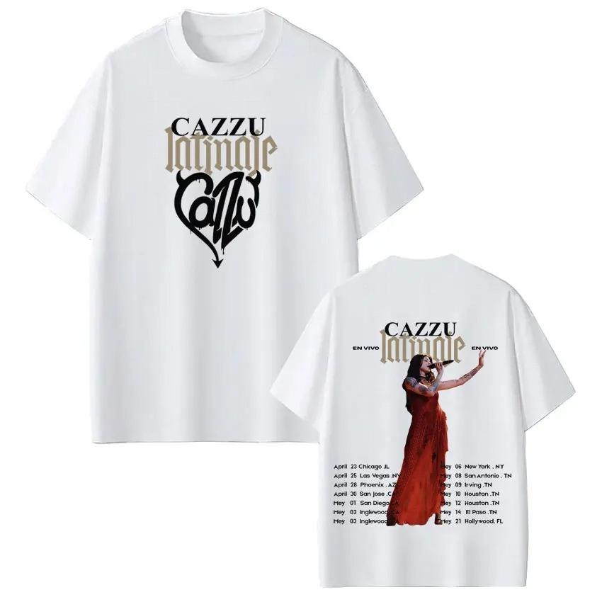 Unisex Women Fashion Tshirts Singer Cazzu Latinaje Tour 2026 Graphic Tees Shortsleeved Cotton Aesthetics Tshirts Streetwear Tops