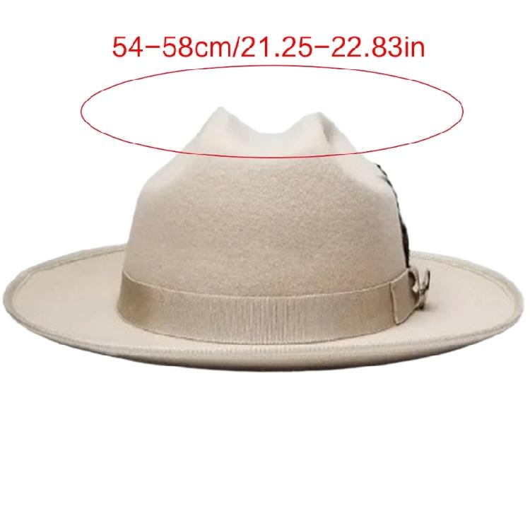 Elegant Woven Belt Hat Cosplay Costume All Matching Panama Hat Stage Performers Dancing Hat Adult Winter Warm Wool Hat