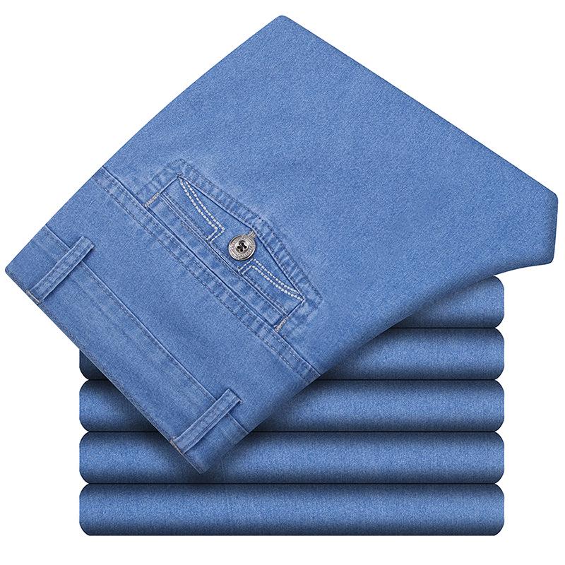 

Мужские эластичные джинсы с высокой посадкой Porky Kangaroo - Весна/Лето Свободный крой для среднего и пожилого возраста. Size 30, Waist 2 3