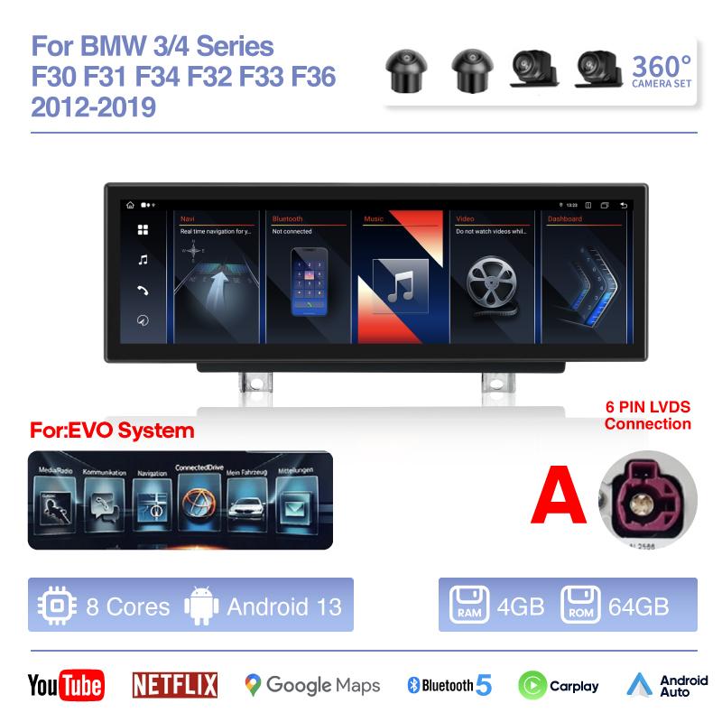 Android 13 For For BMW 3/4 Series F30 F31 F32 F33 F34 Multimedia Video Player GPS Navigation Radio 14.9Inch Auto Carplay 4G 360