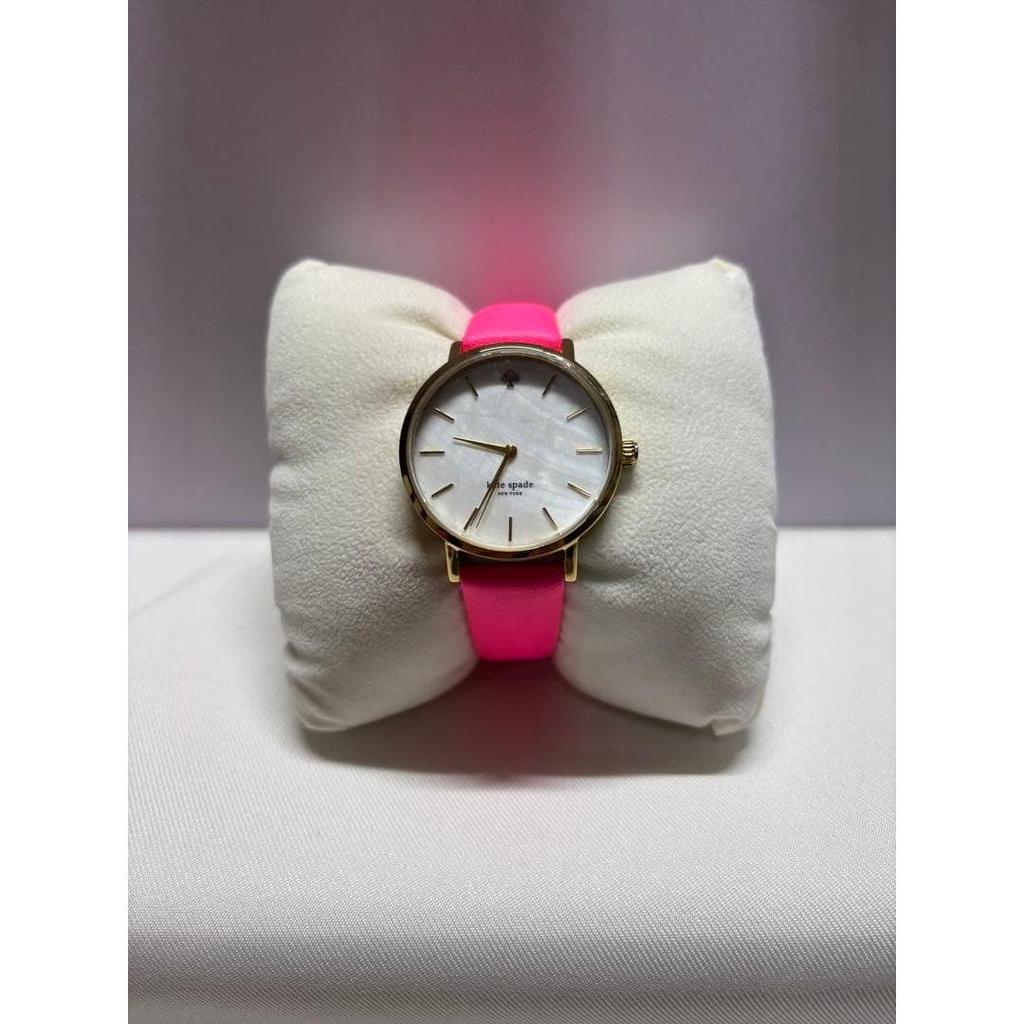 Used Kate Spade Watch, Mother of Pearl X Neon Pink Leather Belt [New]