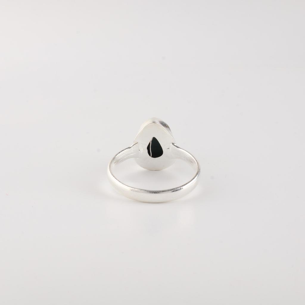 Natural Malachite Gemstone 925 Sterling Silver Women Jewelry Wedding Ring RR-76-25