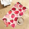 1pc Cute Pink Strawberry Fruit Print Beach Towel Quick Dry Microfiber Sand Free Absorbent for Pool Travel Washable