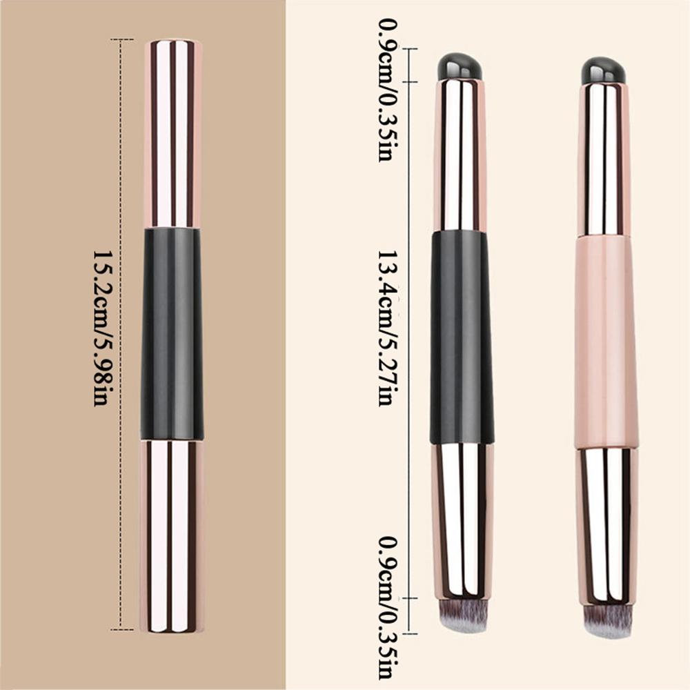 New Silicone Lip Brush Portable Concealer Foundation Brush Double Head Smudge 2-in-1 Q Soft with Cap Round Head Makeup Brush Hot